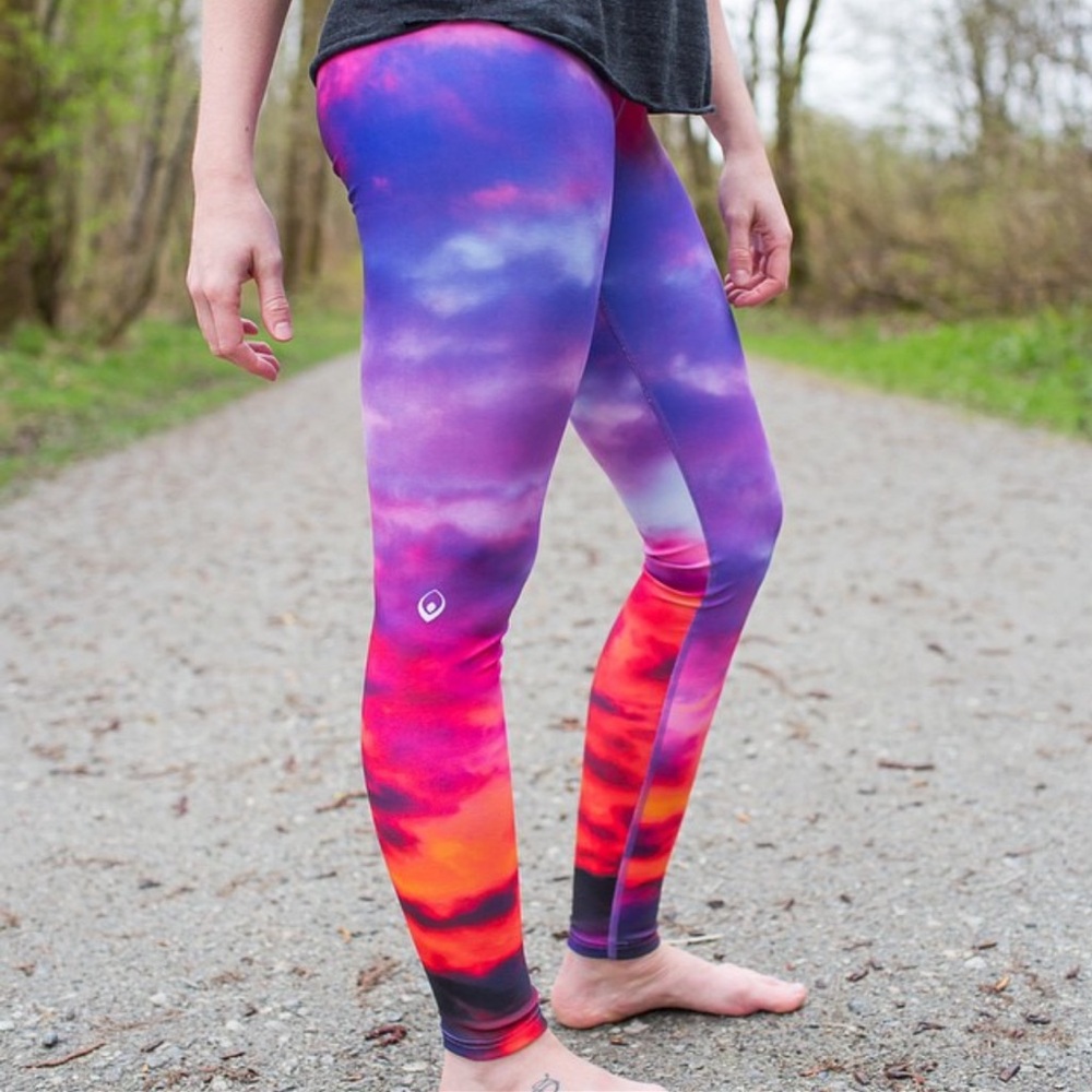 Inner Fire sunset print “Fierce Sky” leggings